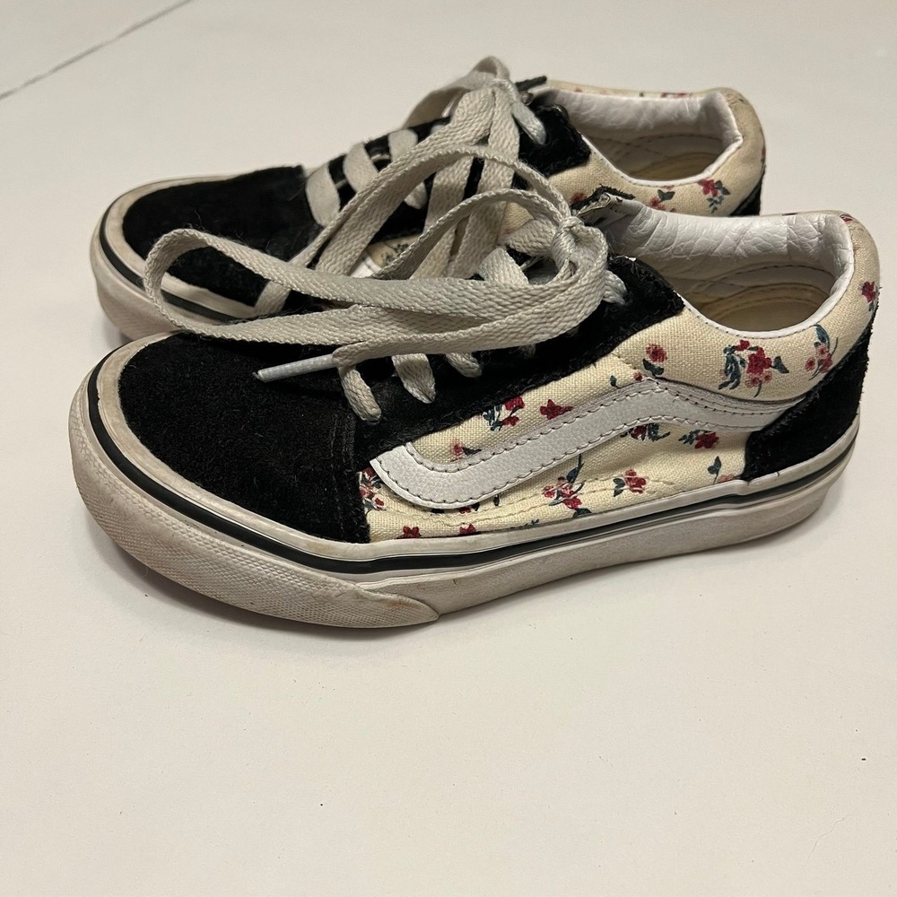 Vans Old Skool Floral Sneakers 11.5 Girls Youth (s-200)